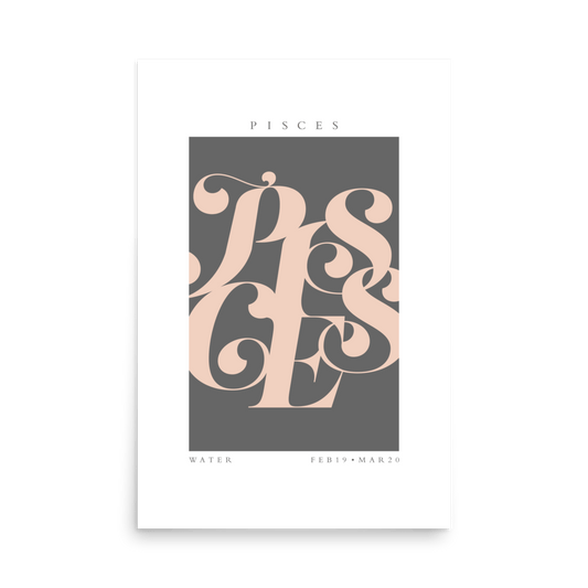 Pisces Flourish Print - THE WALL SNOB