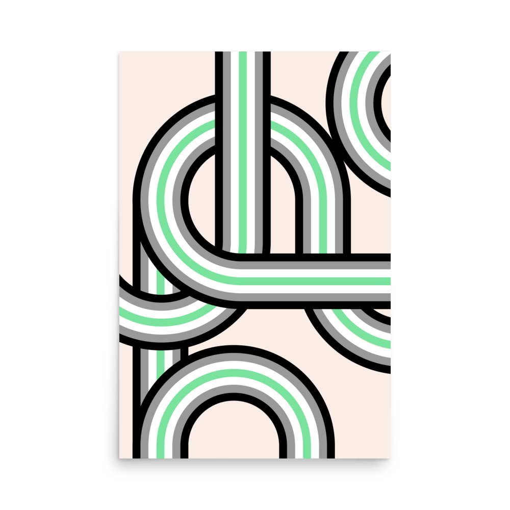Retro Stripes Agender Pride Print - THE WALL SNOB
