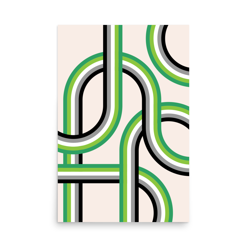 Retro Stripes Aromantic Pride Print - THE WALL SNOB