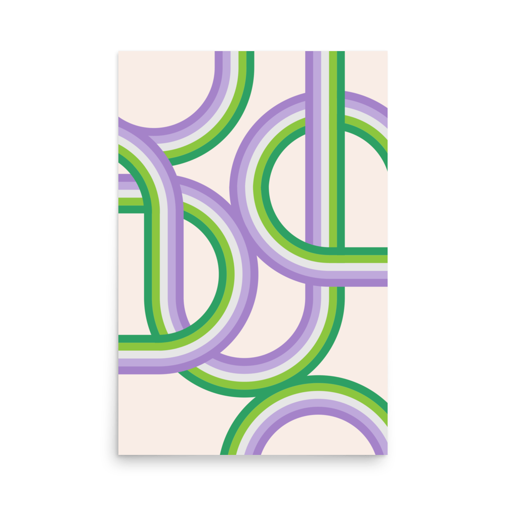 Retro Stripes Genderqueer Pride Print - THE WALL SNOB