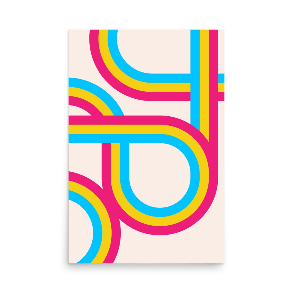 Retro Stripes Pansexual Pride Print - THE WALL SNOB