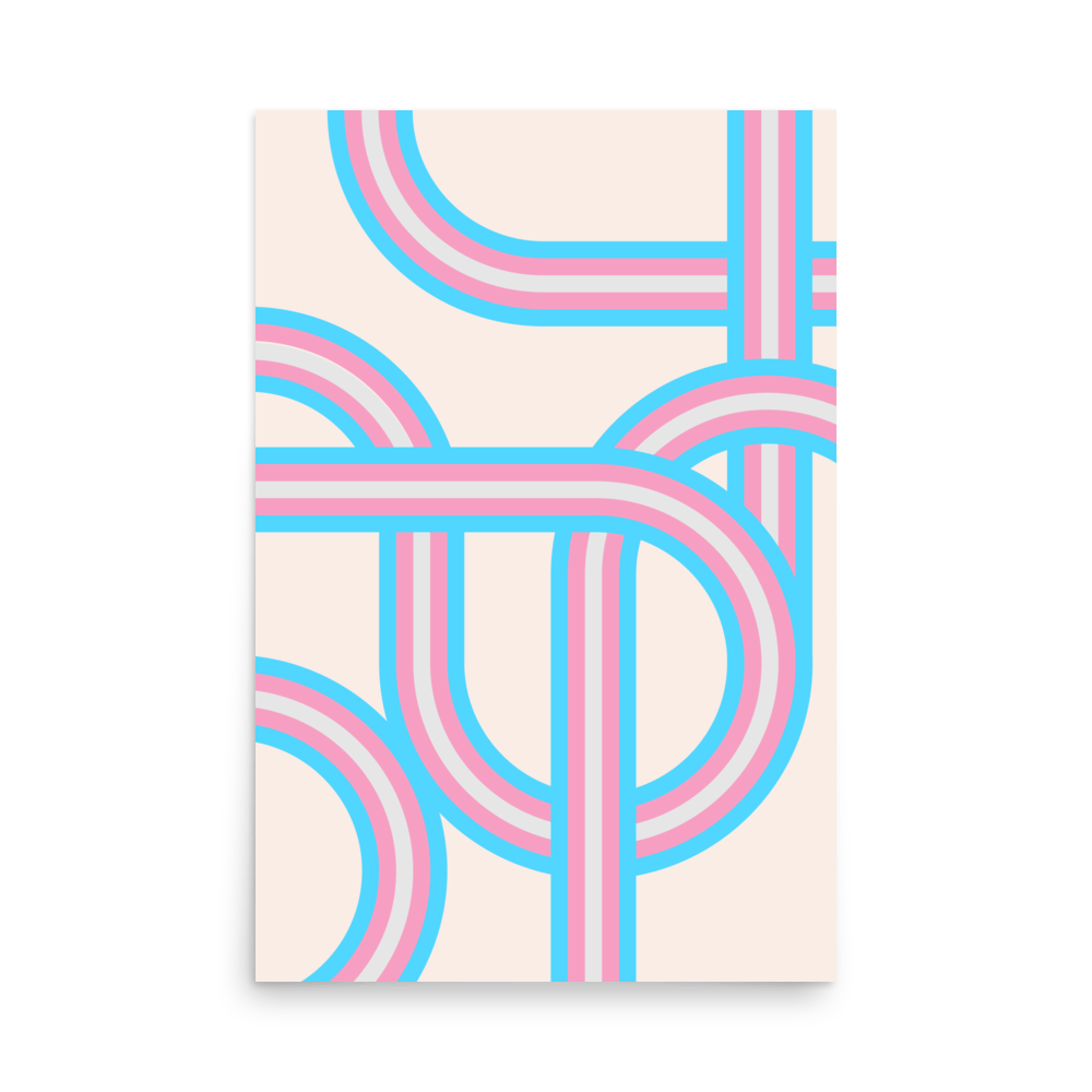 Retro Stripes Transgender Pride Print - THE WALL SNOB