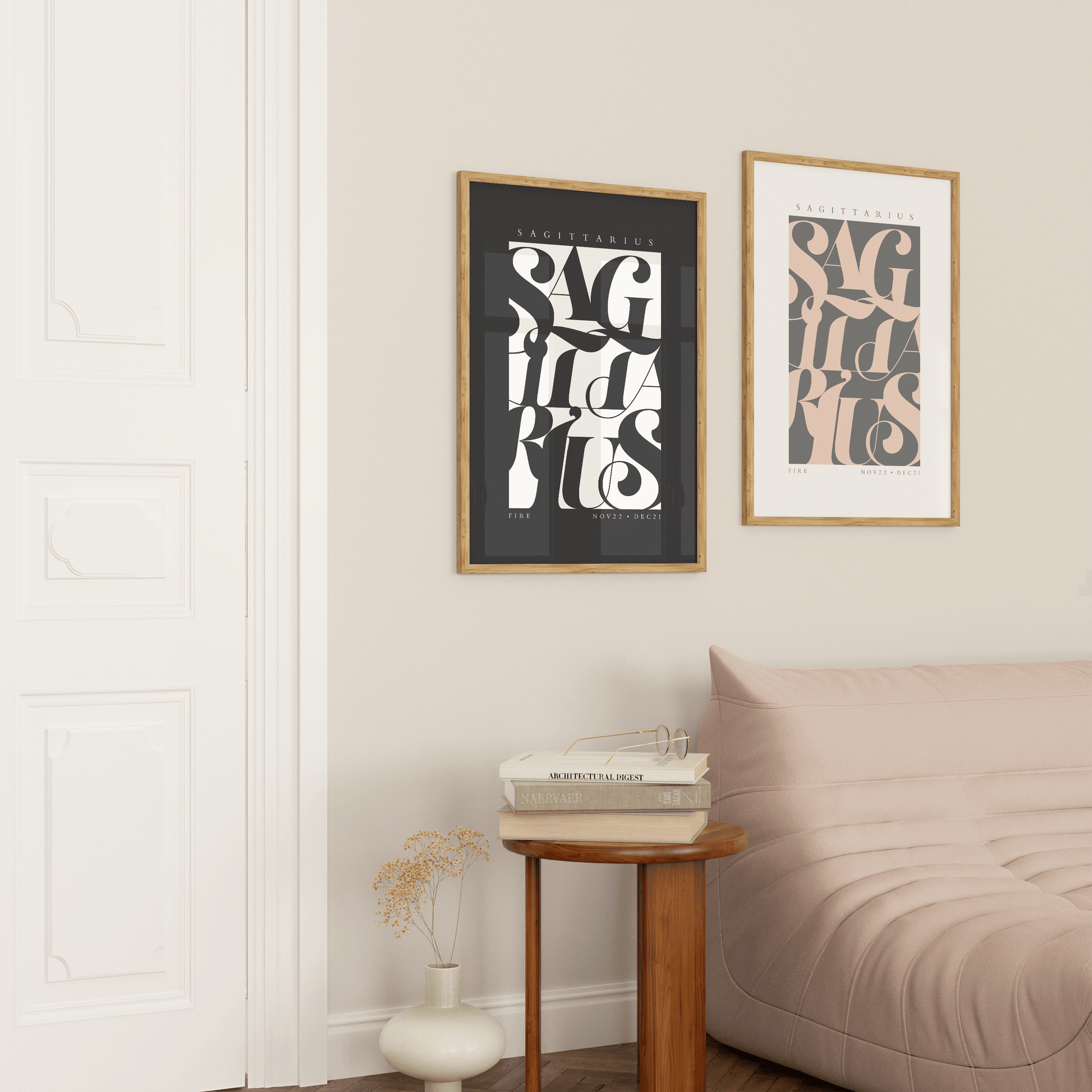 Sagittarius Flourish Print - THE WALL SNOB