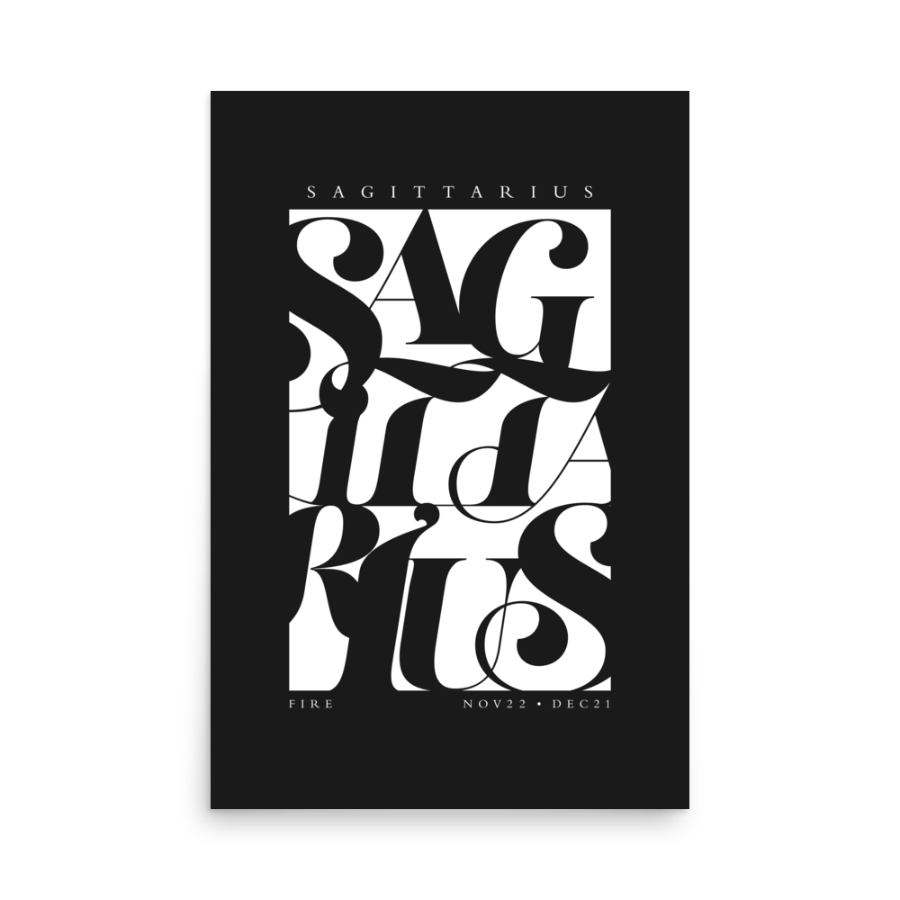 Sagittarius Flourish Print - THE WALL SNOB