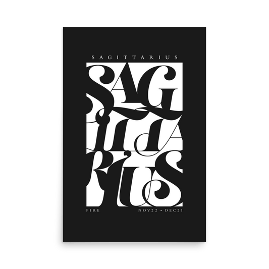 Sagittarius Flourish Print - THE WALL SNOB