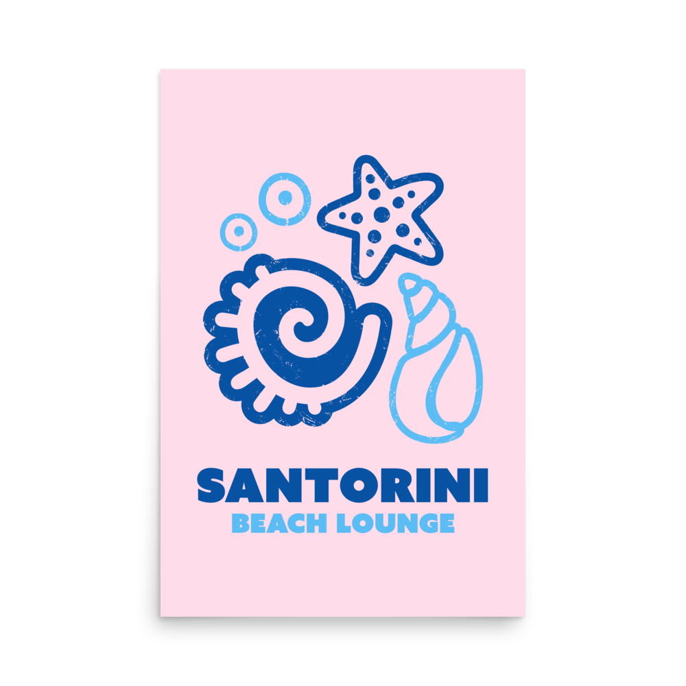 Santorini Beach Lounge Print - THE WALL SNOB