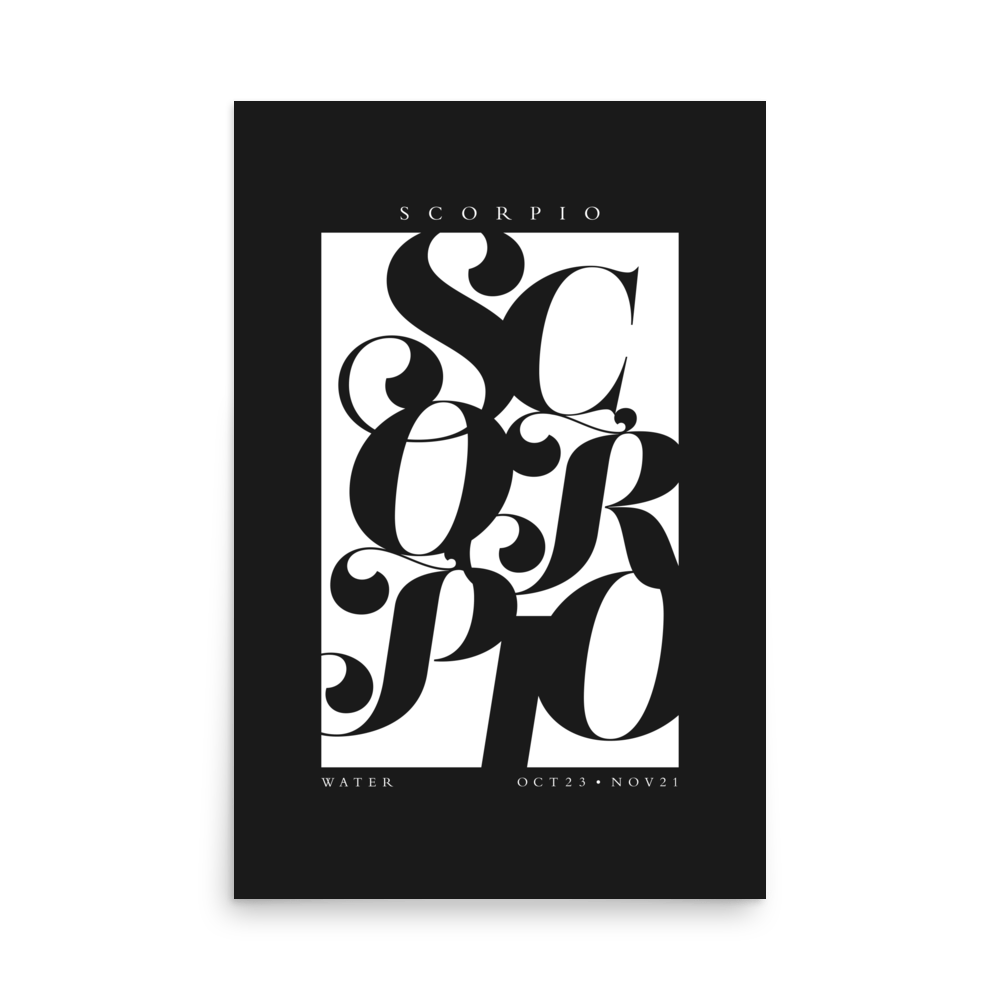 Scorpio Flourish Print - THE WALL SNOB