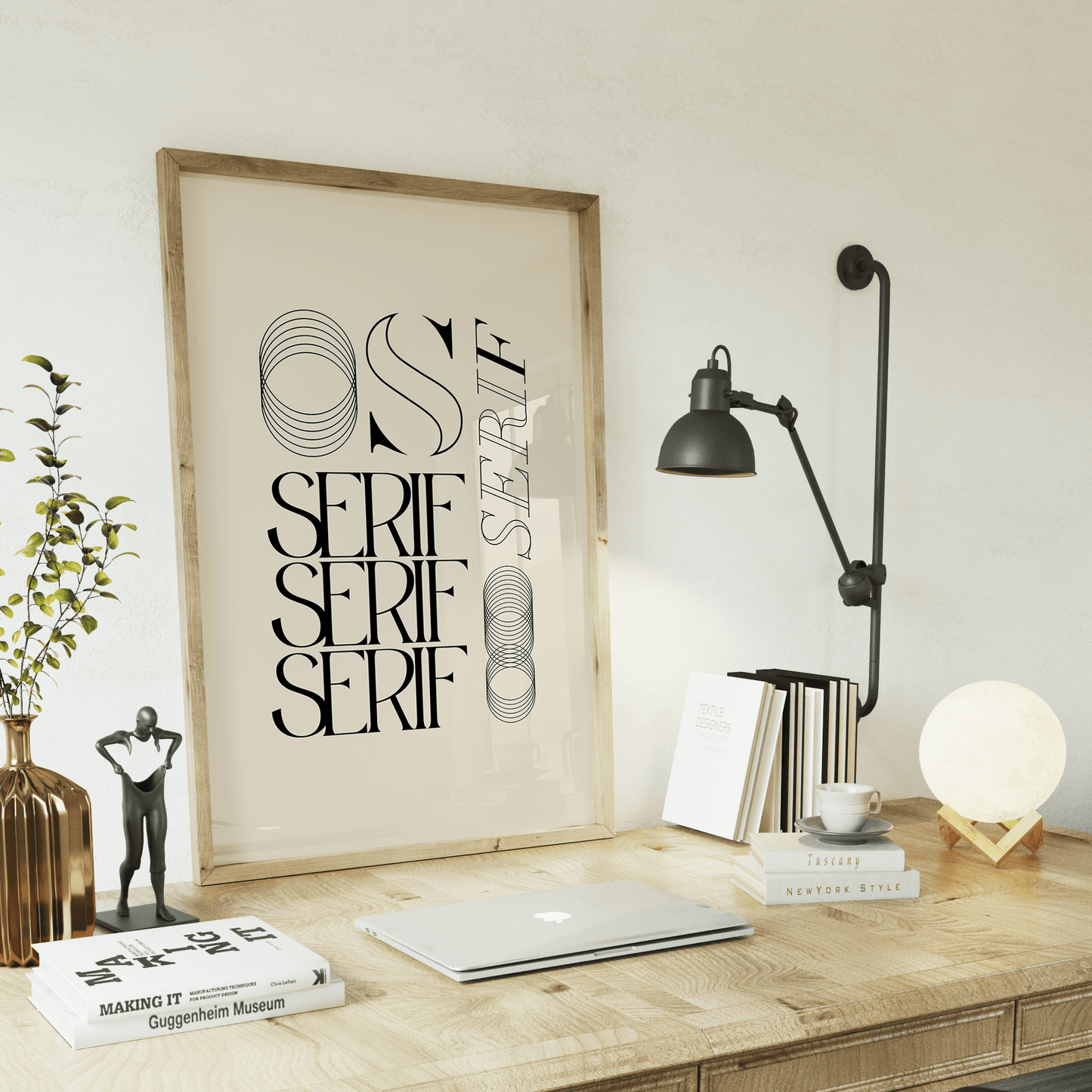 Serif Type Black Print - THE WALL SNOB