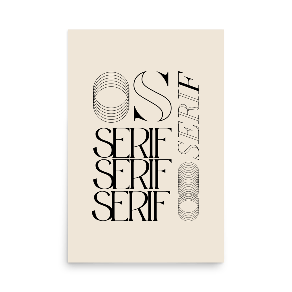 Serif Type Black Print - THE WALL SNOB