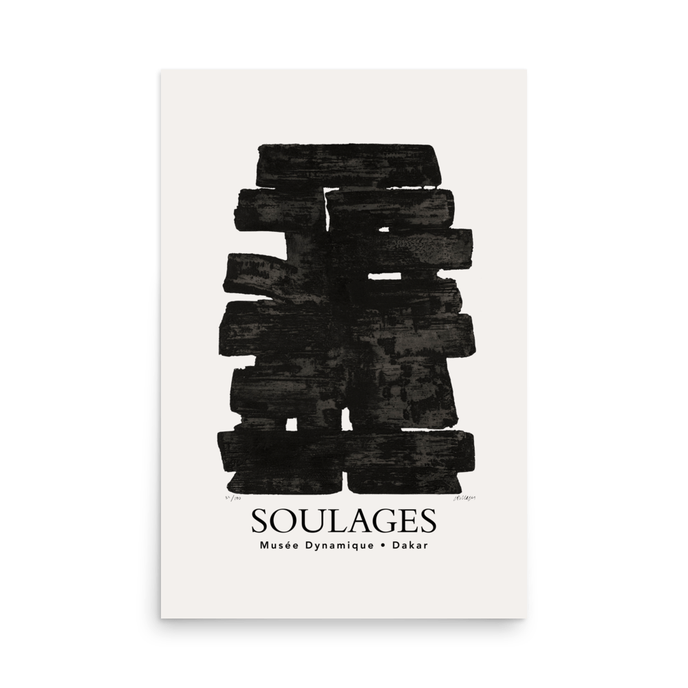Soulages En Noir Exhibition Poster - THE WALL SNOB