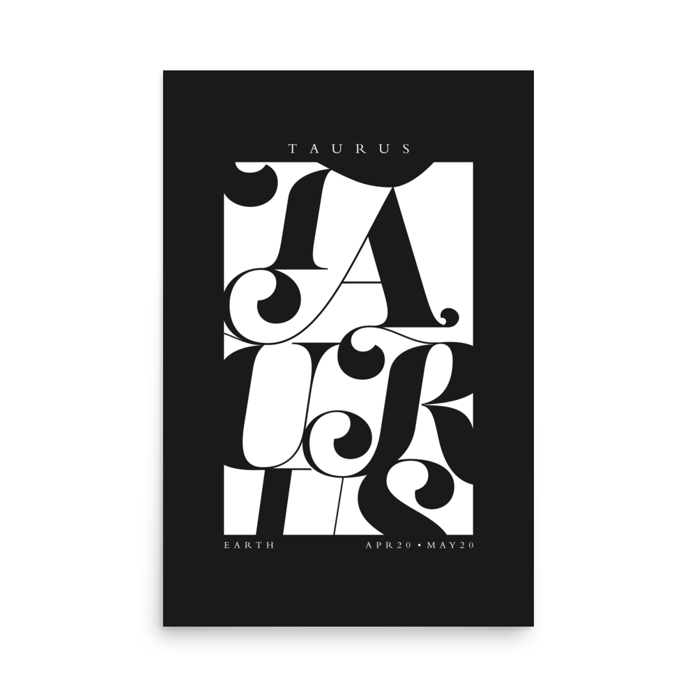 Taurus Flourish Print - THE WALL SNOB