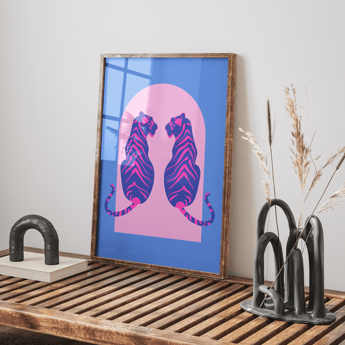 Tigress Arch Cobalt Print - THE WALL SNOB