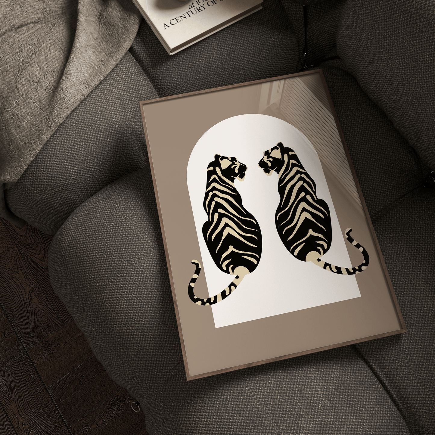 Tigress Arch Dark Tan Print - THE WALL SNOB