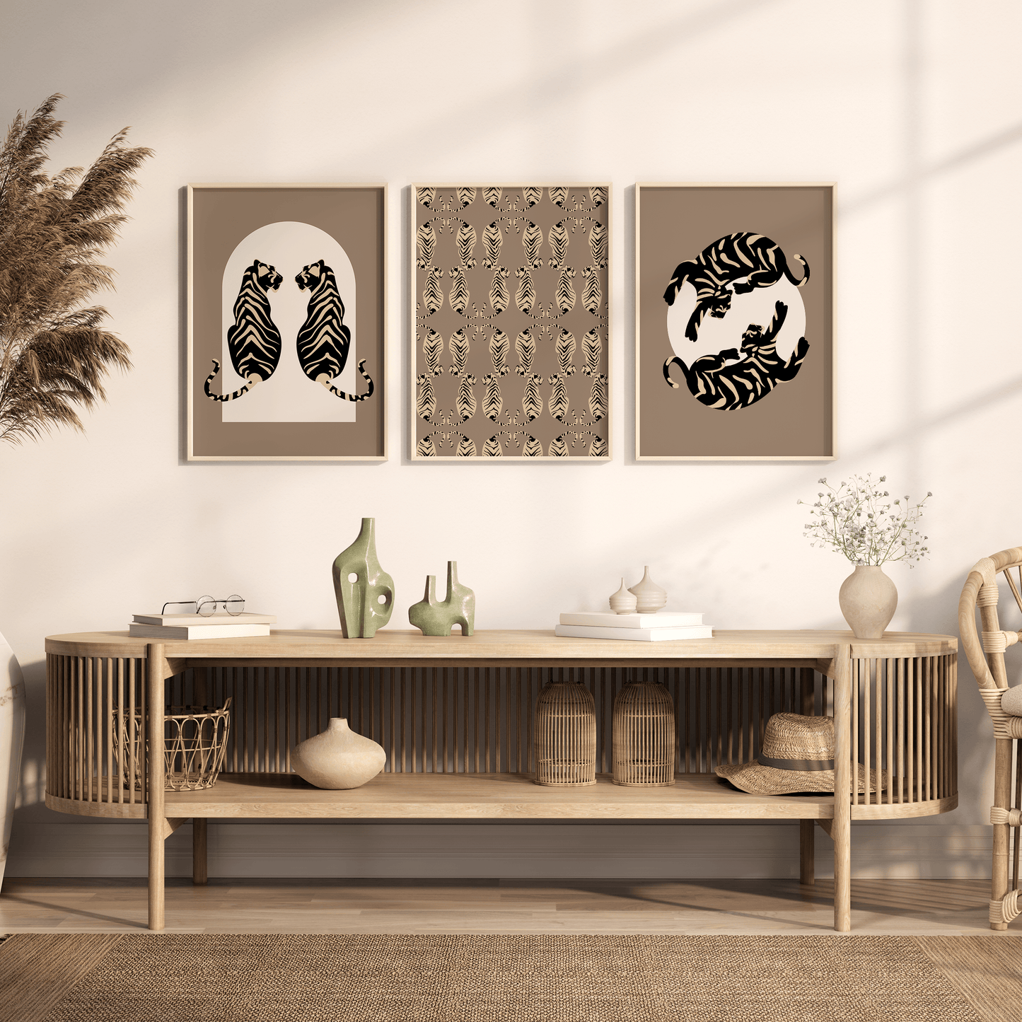 Tigress Arch Dark Tan Print - THE WALL SNOB