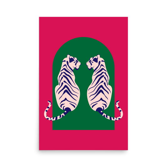 Tigress Arch Magenta Print - THE WALL SNOB