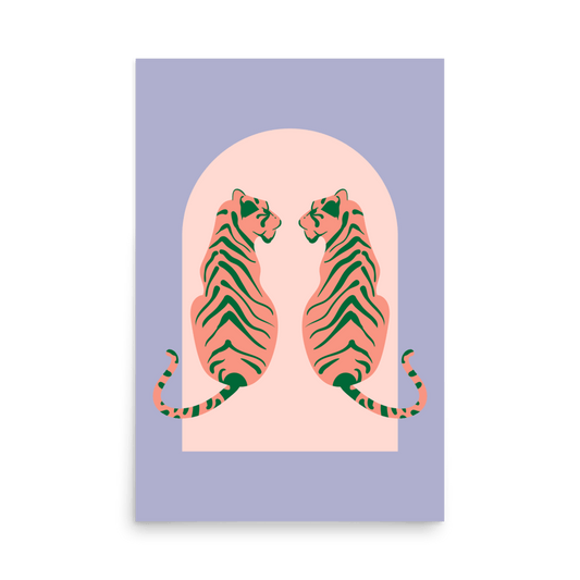 Tigress Arch Peach Print - THE WALL SNOB