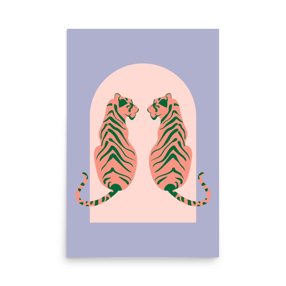 Tigress Arch Peach Print - THE WALL SNOB