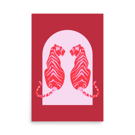 Tigress Arch Rouge Print - THE WALL SNOB