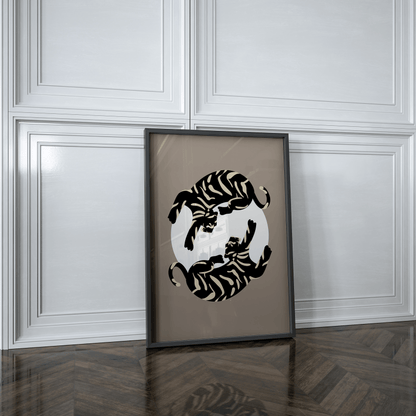 Tigress Moon Dark Tan Print - THE WALL SNOB