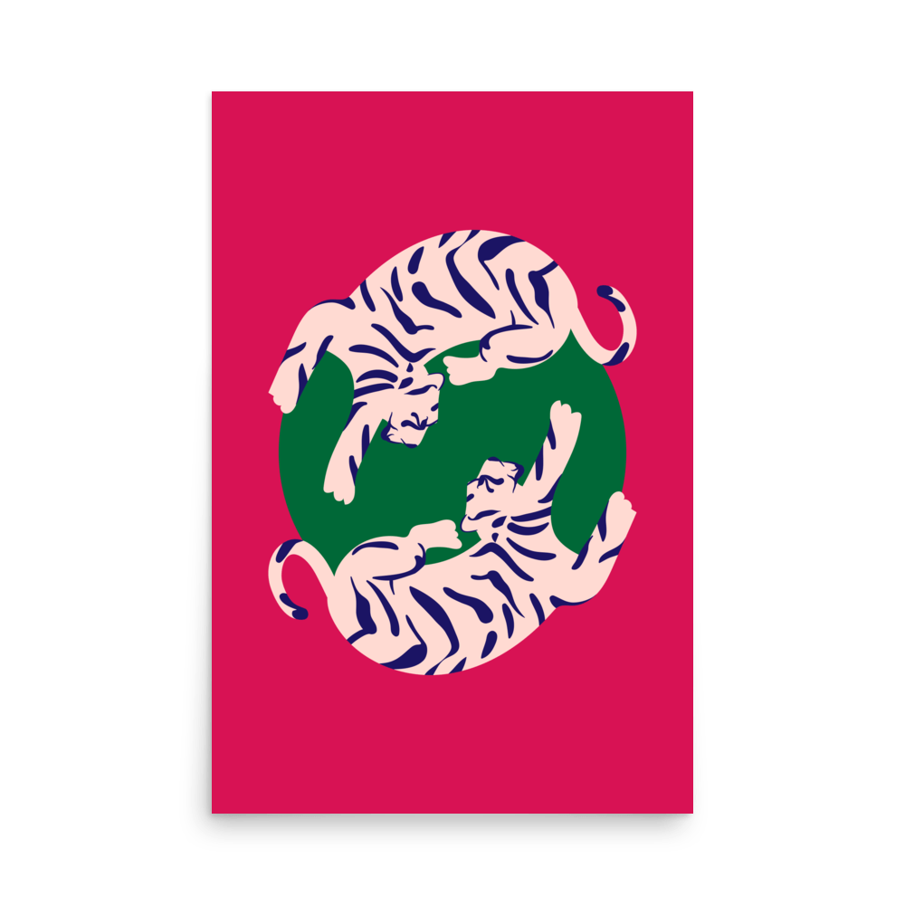 Tigress Moon Magenta Print - THE WALL SNOB