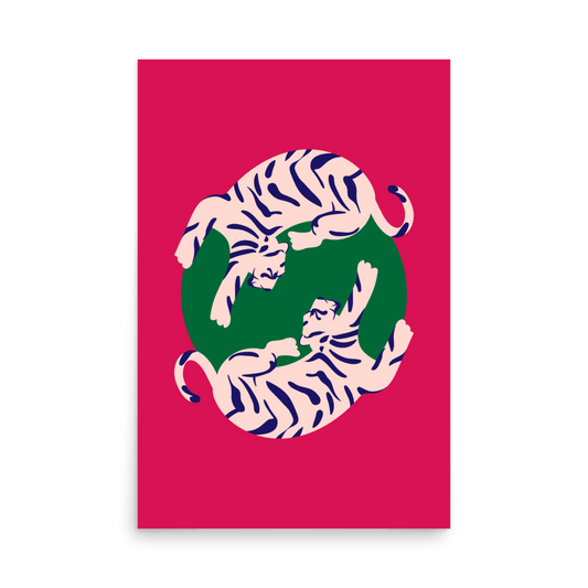 Tigress Moon Magenta Print - THE WALL SNOB