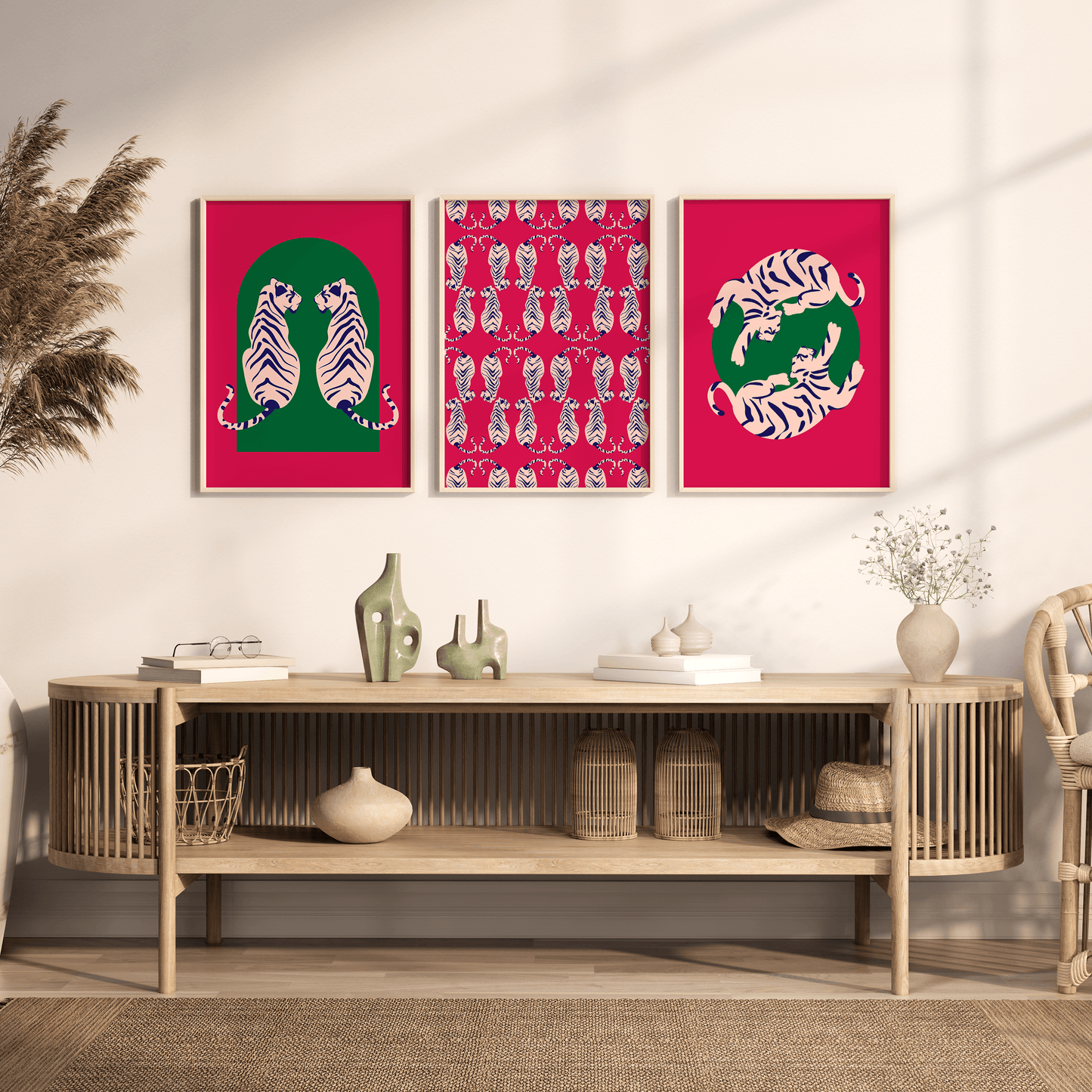 Tigress Moon Magenta Print - THE WALL SNOB