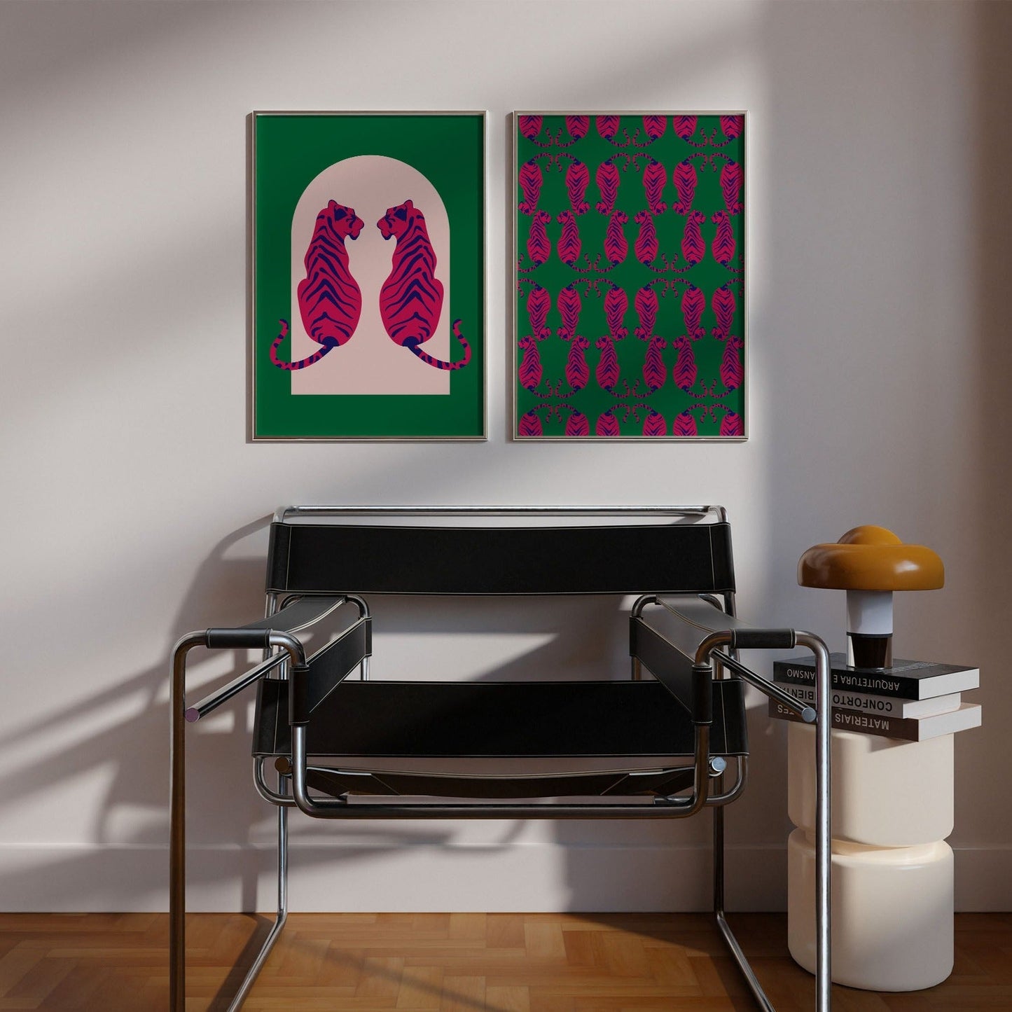 Tigress Parade Emerald Print - THE WALL SNOB