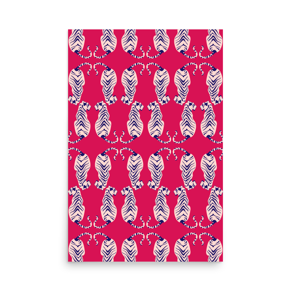 Tigress Parade Magenta Print - THE WALL SNOB