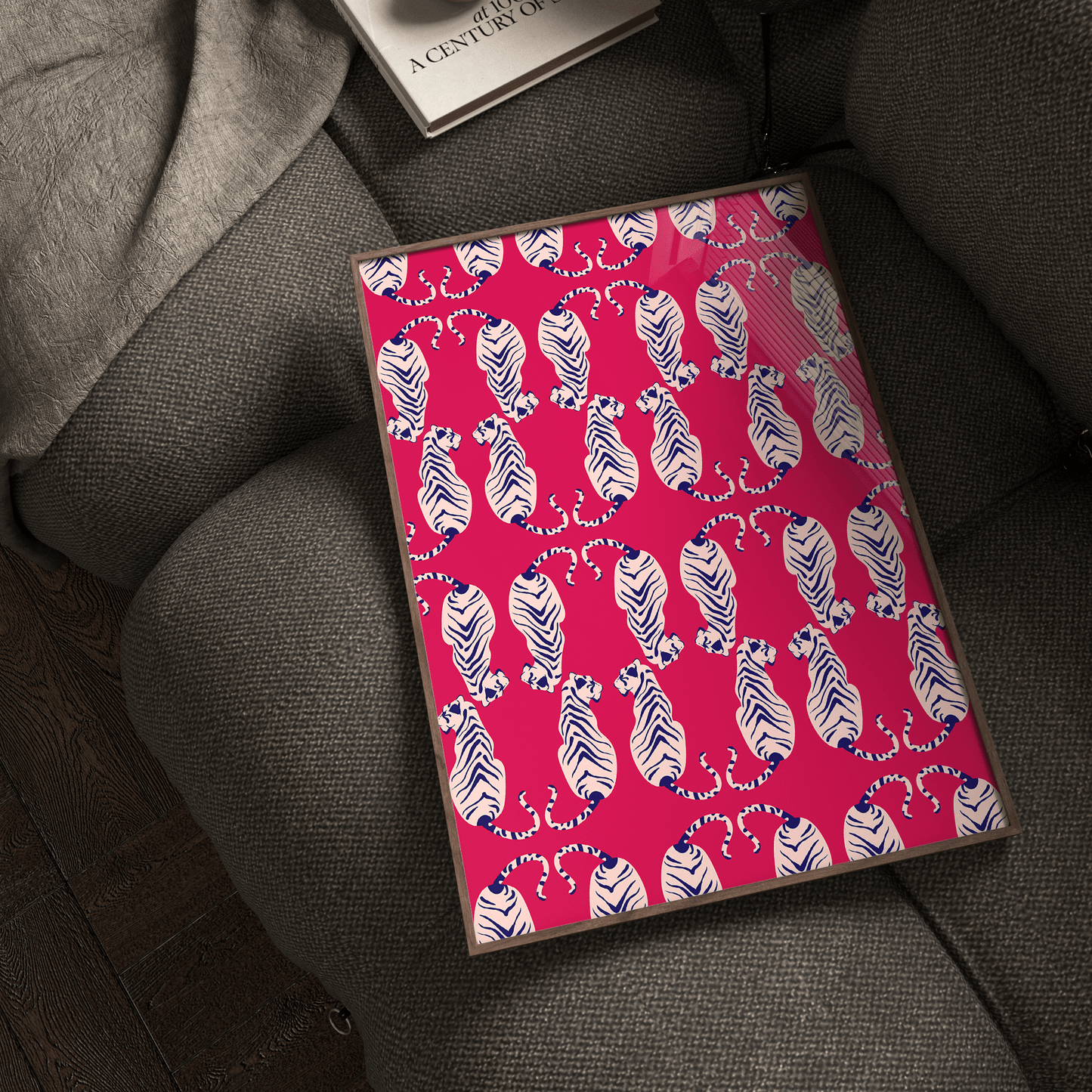 Tigress Parade Magenta Print - THE WALL SNOB