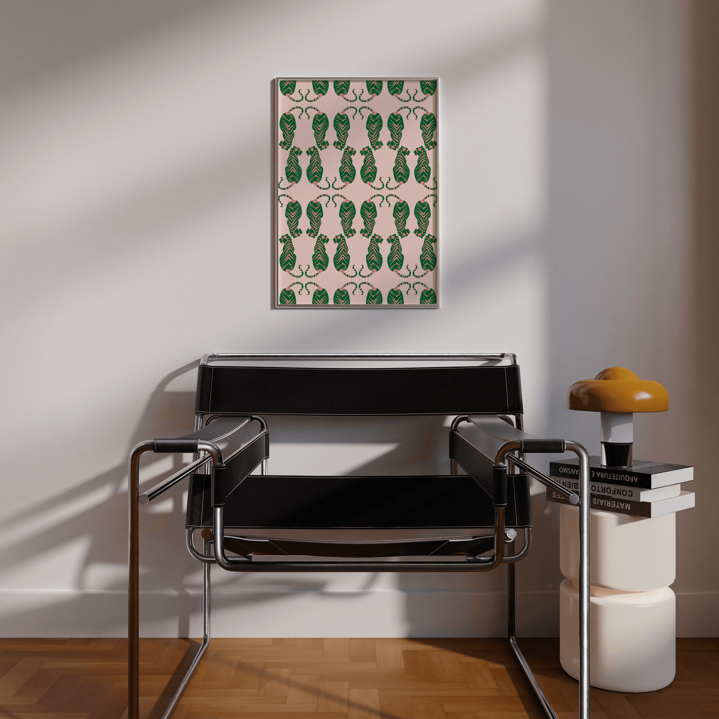 Tigress Parade Peach Print - THE WALL SNOB