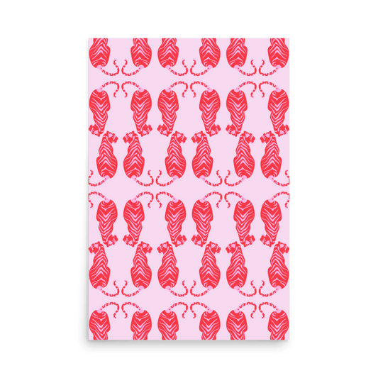 Tigress Parade Rouge Print - THE WALL SNOB