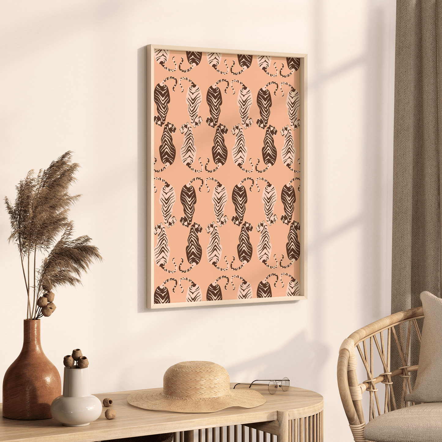 Tigress Parade Sand Print - THE WALL SNOB