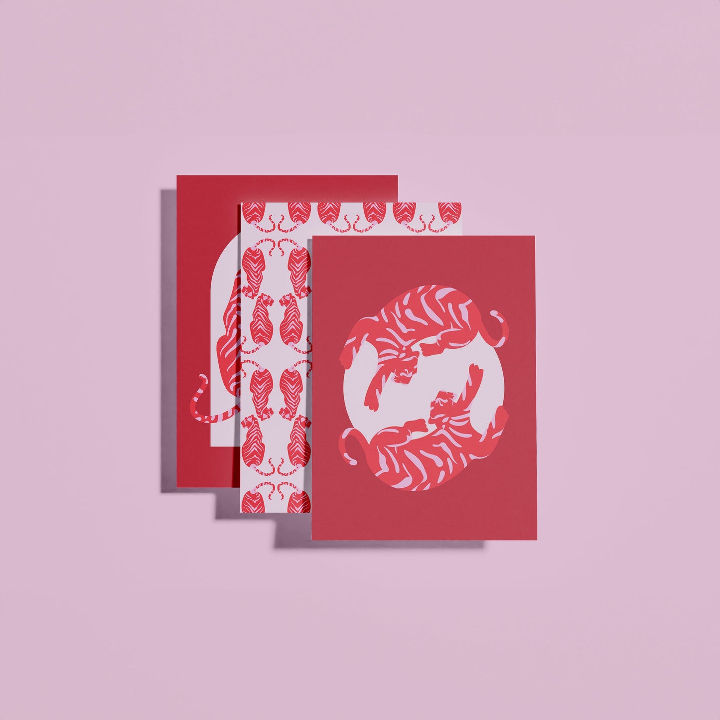 Red Tiger Wall Print Set of 3 - THE WALL SNOB