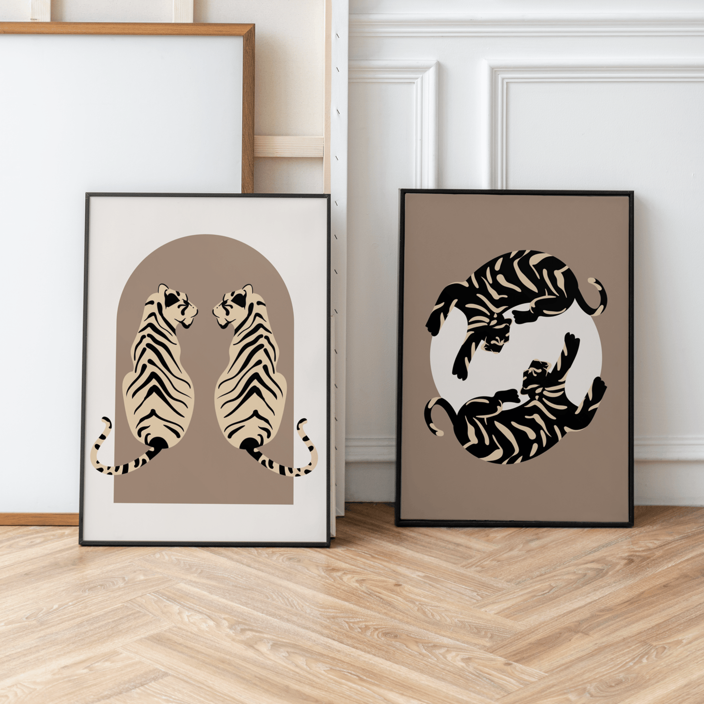 Tigress Neutral Set of 2 Prints - THE WALL SNOB