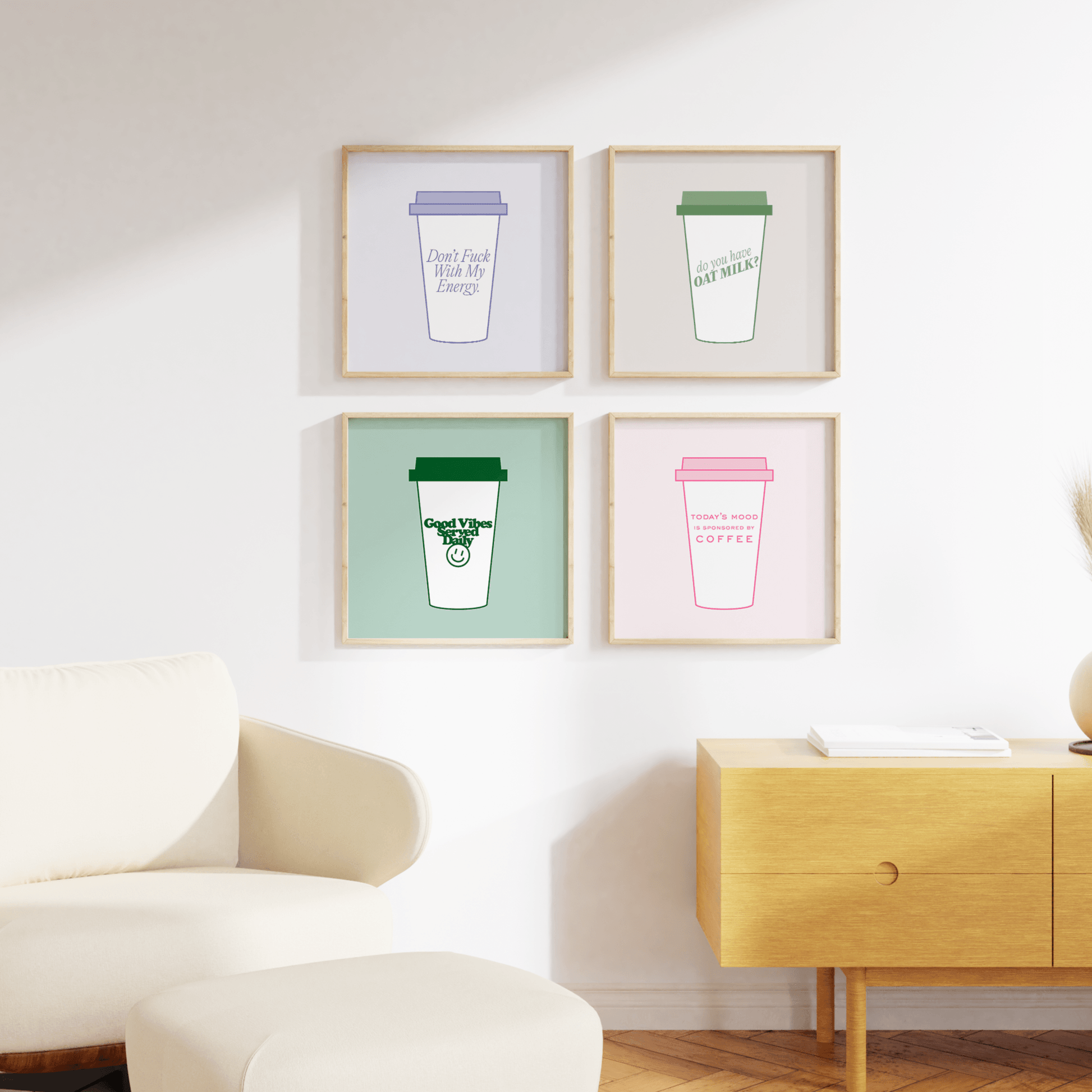 Today's Mood Is Sponsored By Coffee Print - THE WALL SNOB