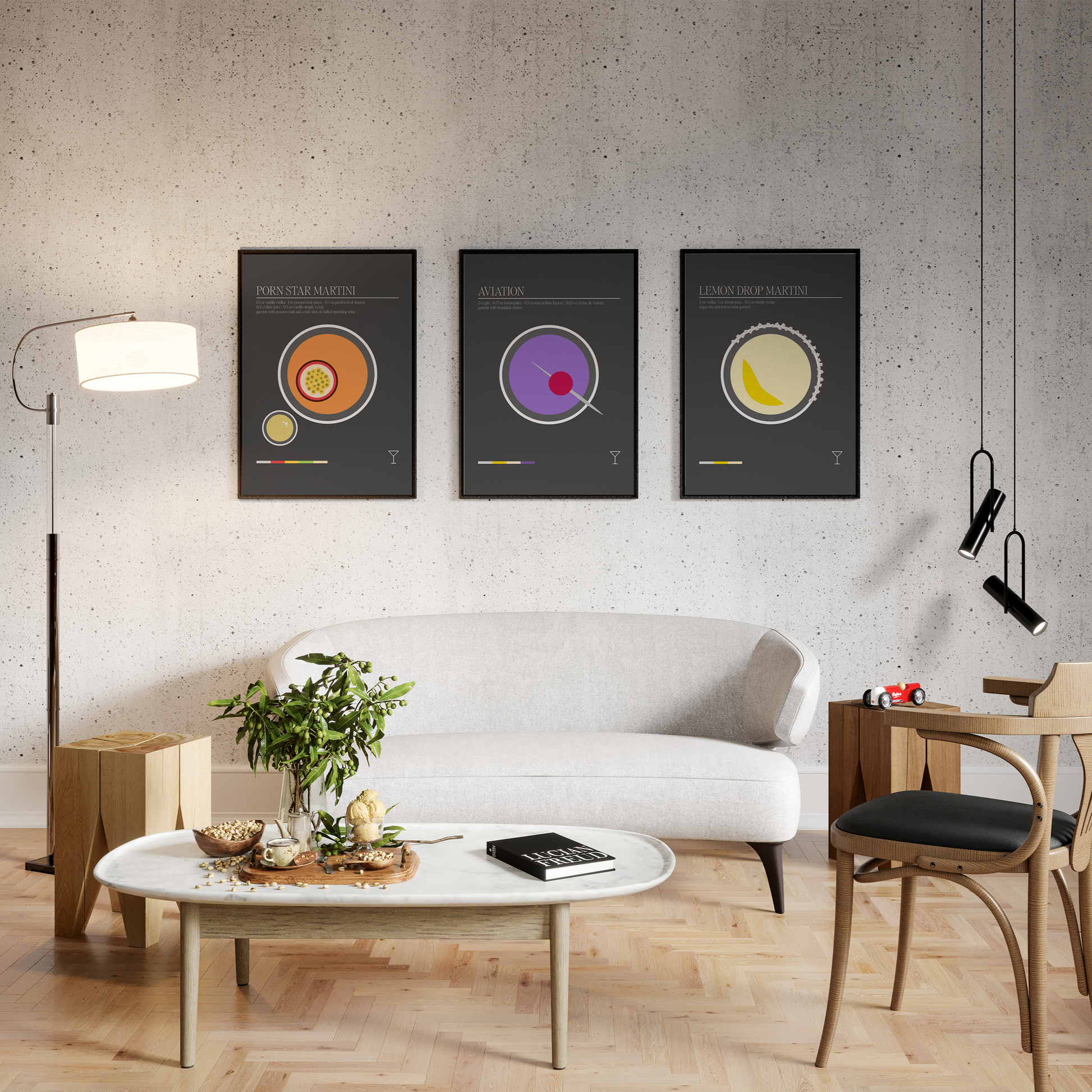 Minimal Aviation Martini Print - THE WALL SNOB