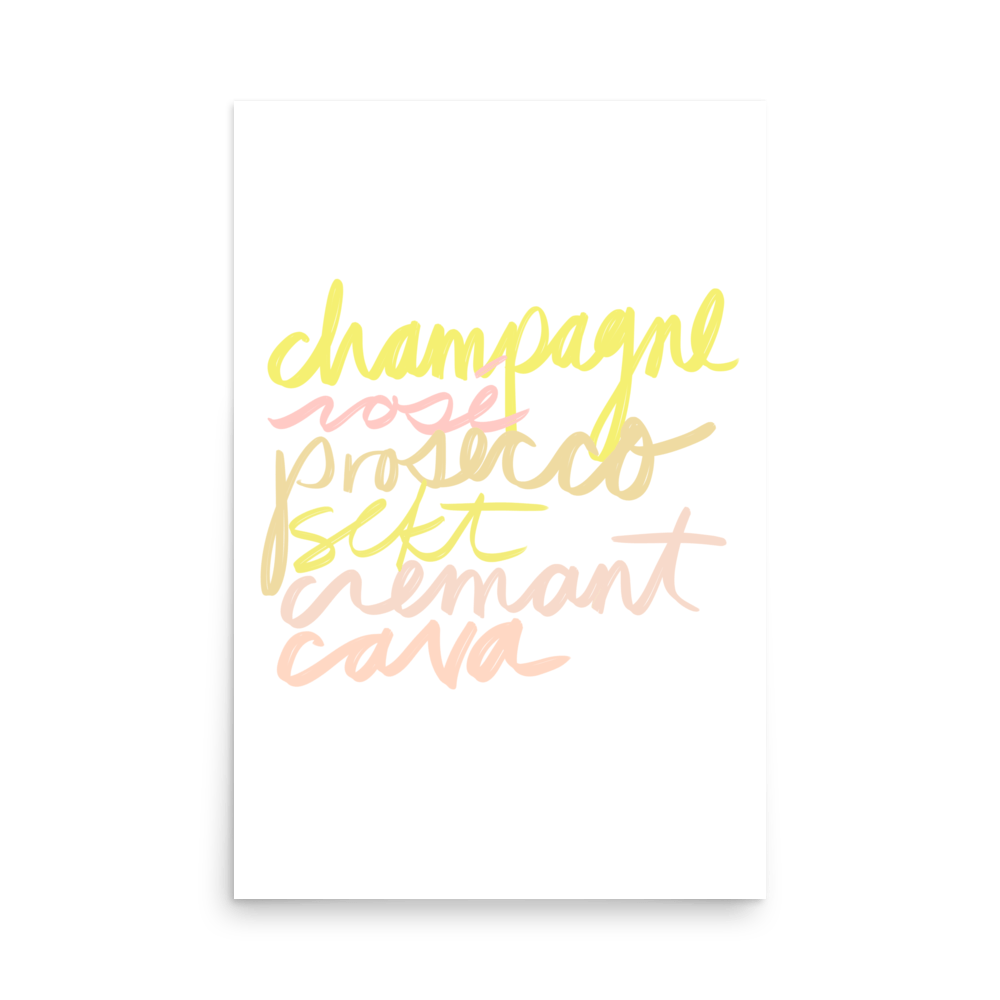 Vino Frizzante Print - THE WALL SNOB