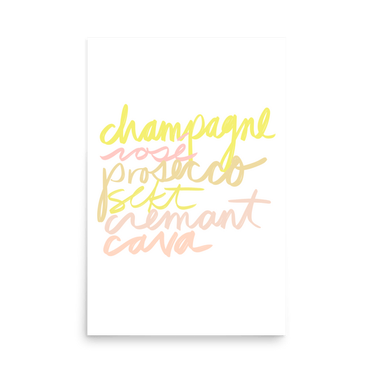 Vino Frizzante Print - THE WALL SNOB