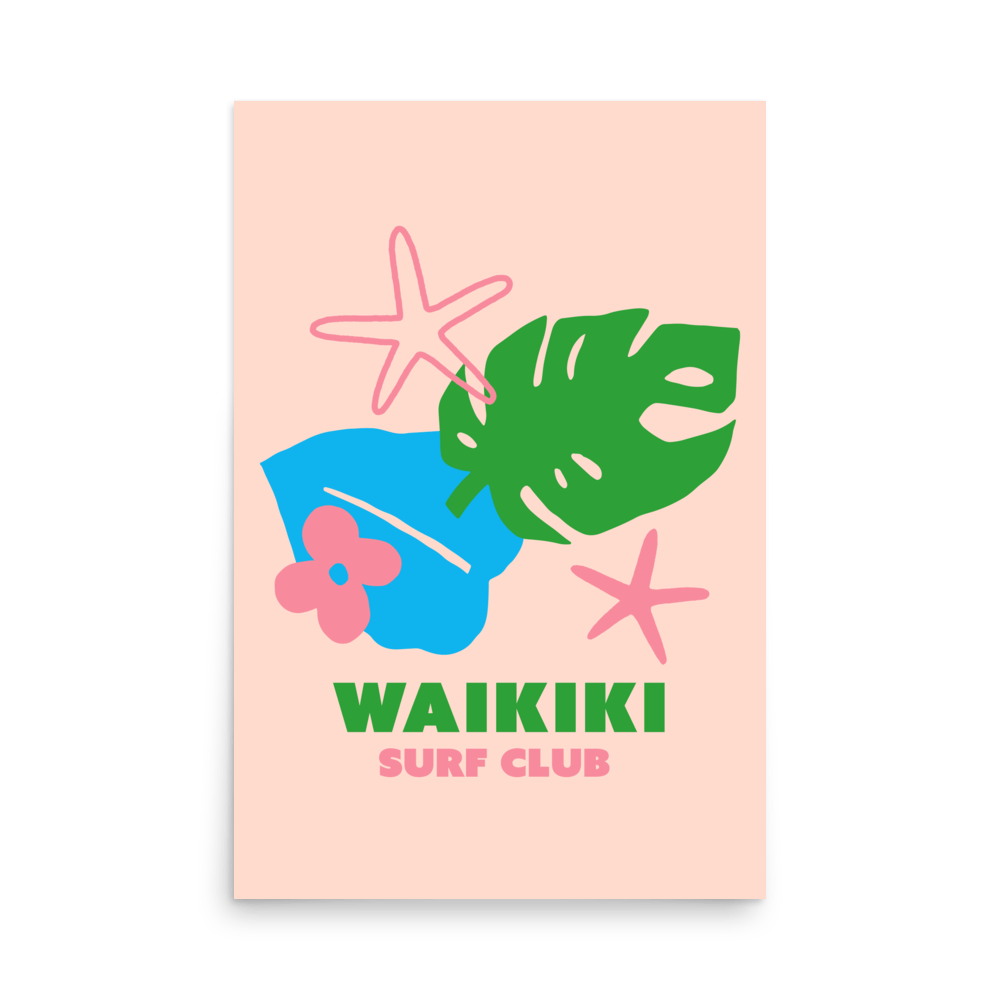 Waikiki Surf Club Print - THE WALL SNOB