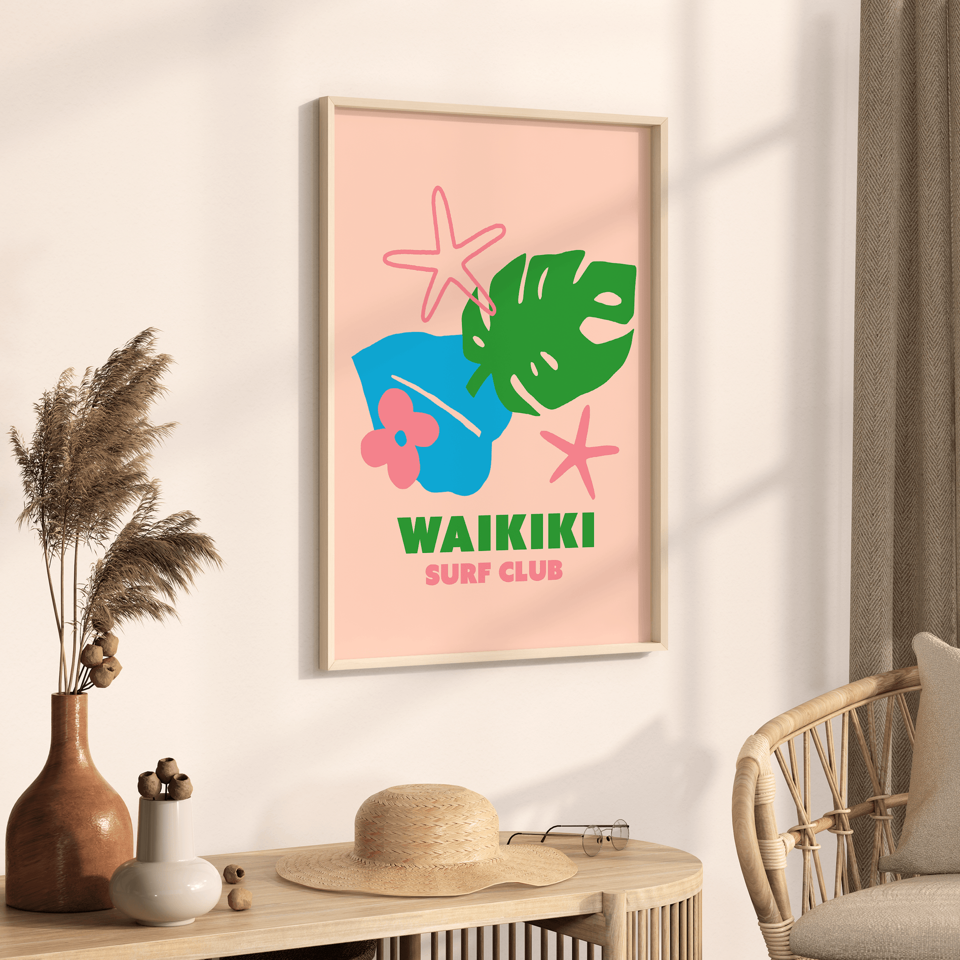 Waikiki Surf Club Print - THE WALL SNOB