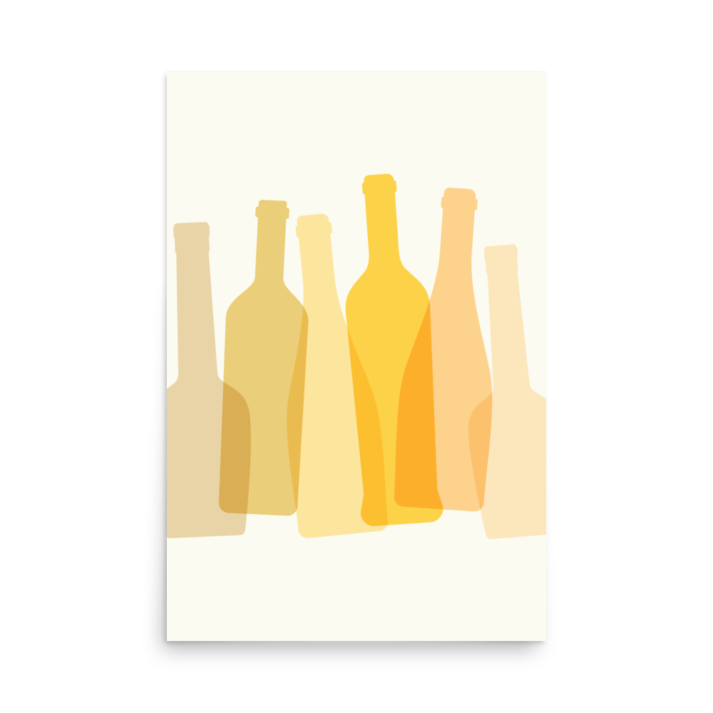 White Wine Silhouettes Print - THE WALL SNOB