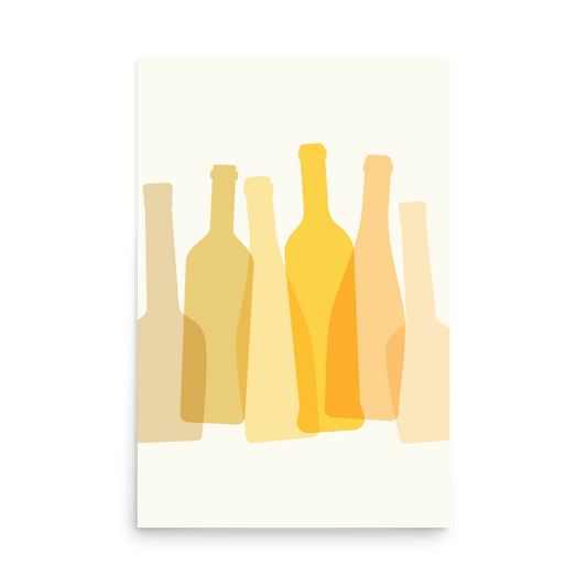 White Wine Silhouettes Print - THE WALL SNOB