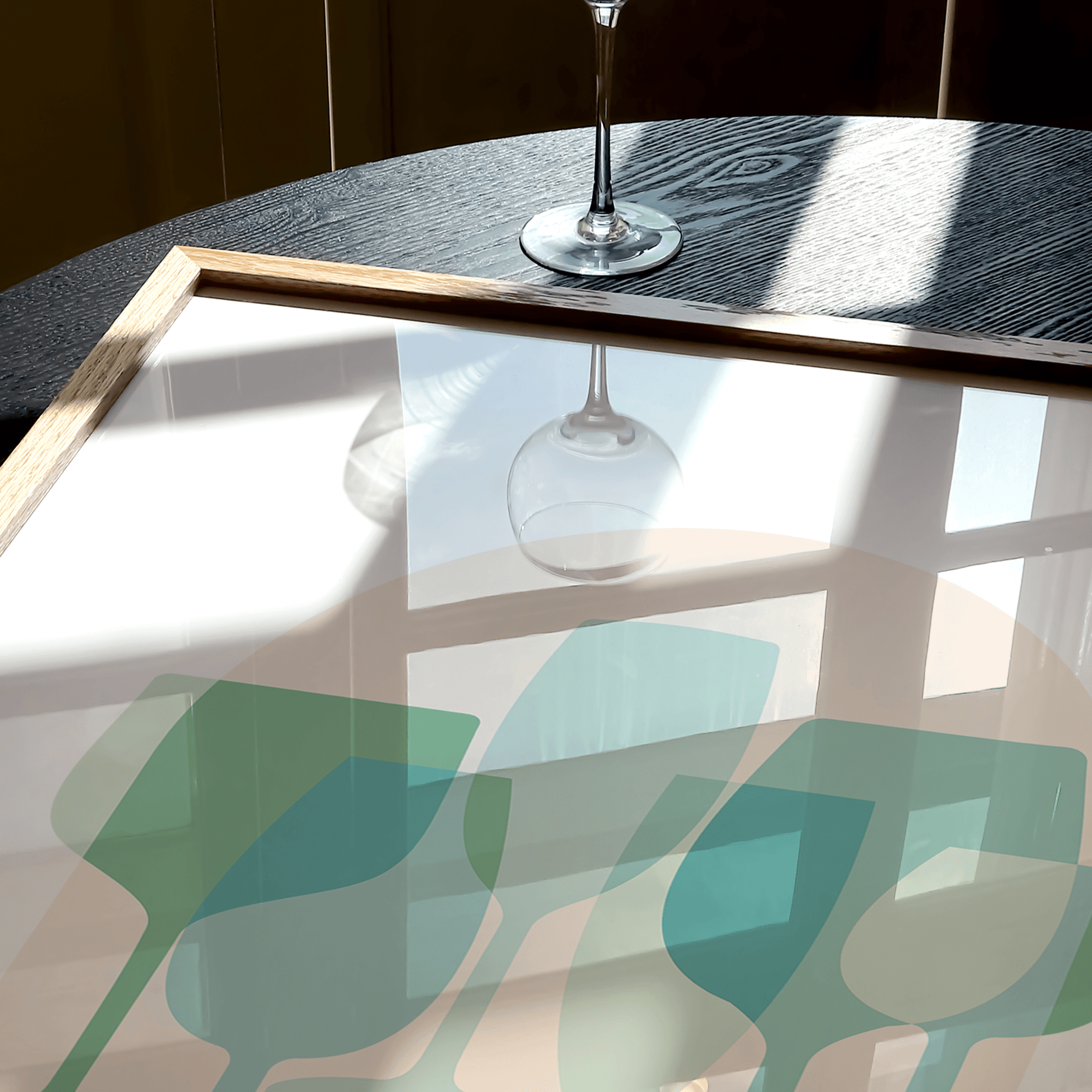 Wine Glass Abstract Ocean Print - THE WALL SNOB