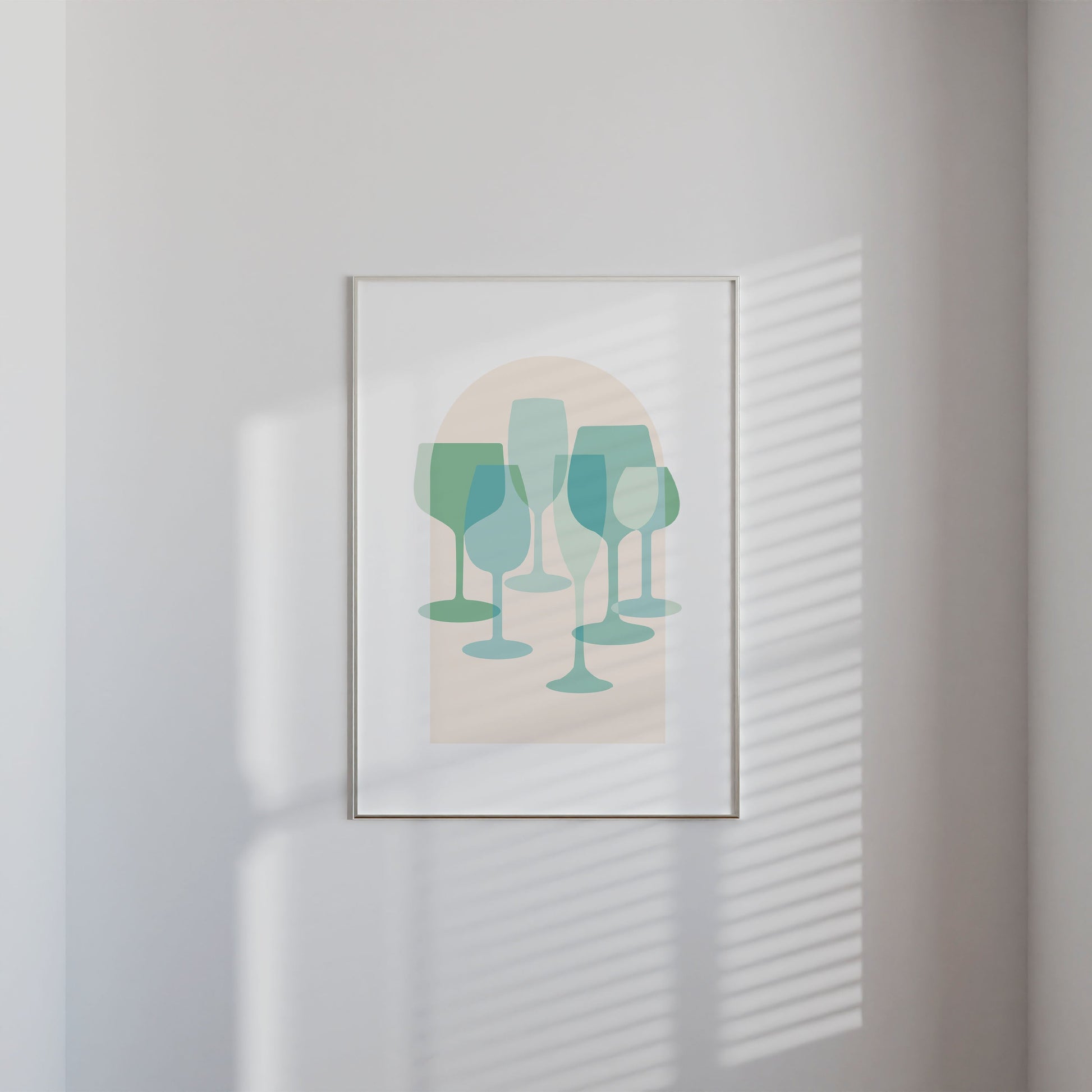 Wine Glass Abstract Ocean Print - THE WALL SNOB