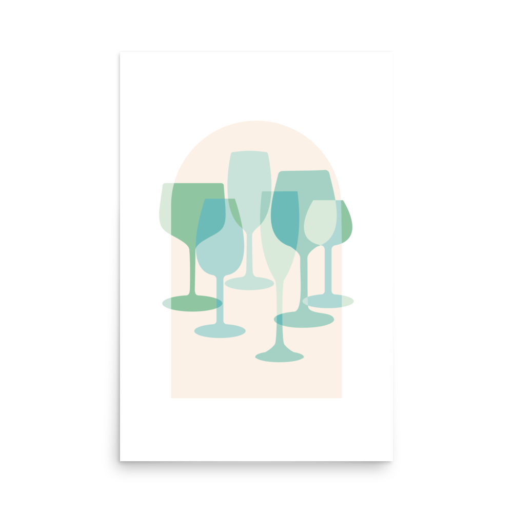Wine Glass Abstract Ocean Print - THE WALL SNOB