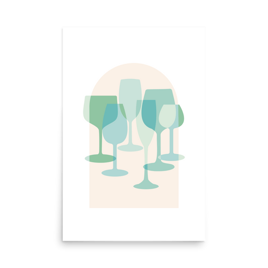 Wine Glass Abstract Ocean Print - THE WALL SNOB