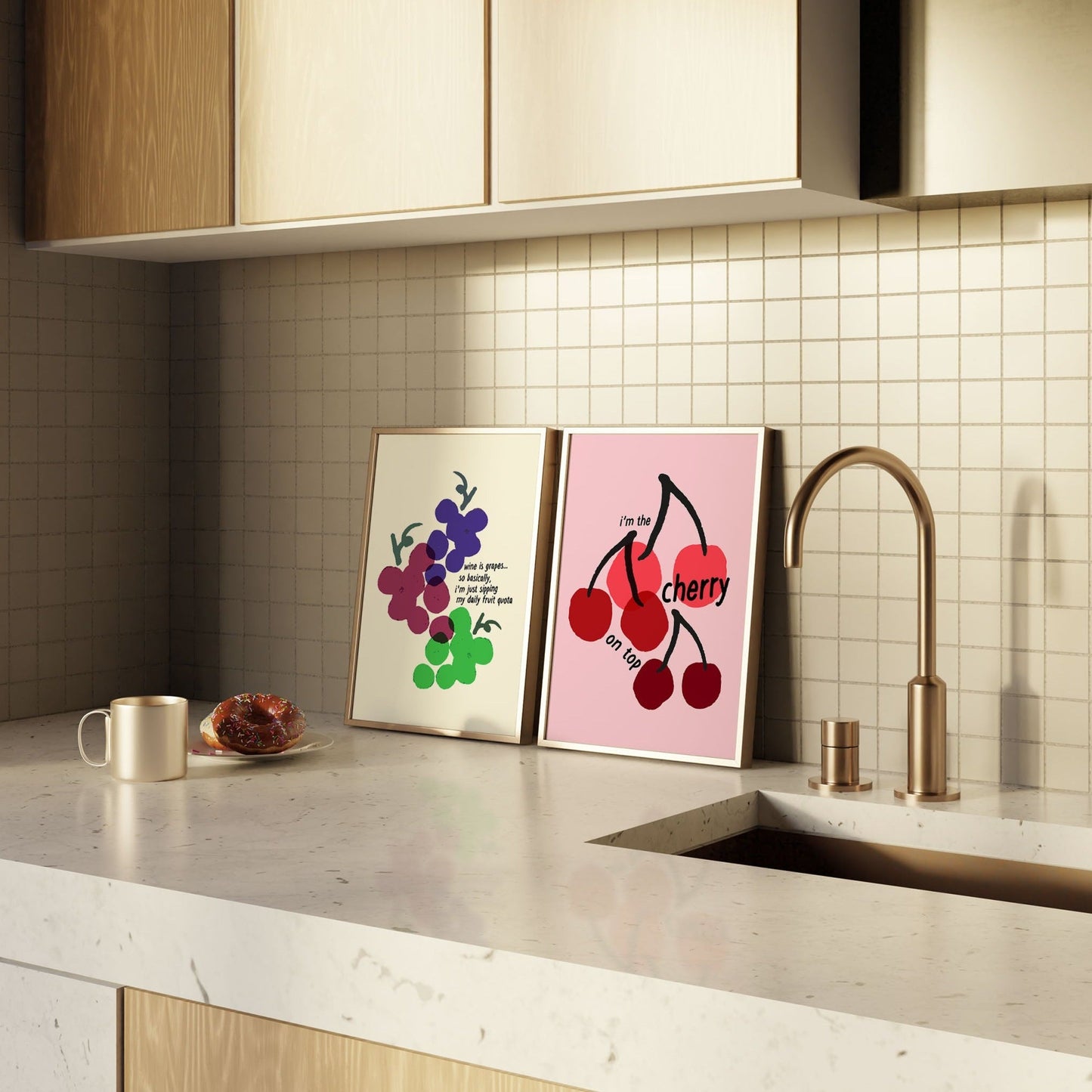 Wine Is Basically Grapes Print - THE WALL SNOB