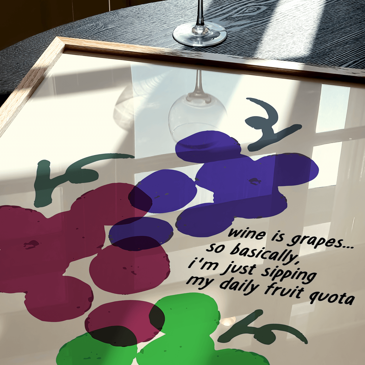 Wine Is Basically Grapes Print - THE WALL SNOB