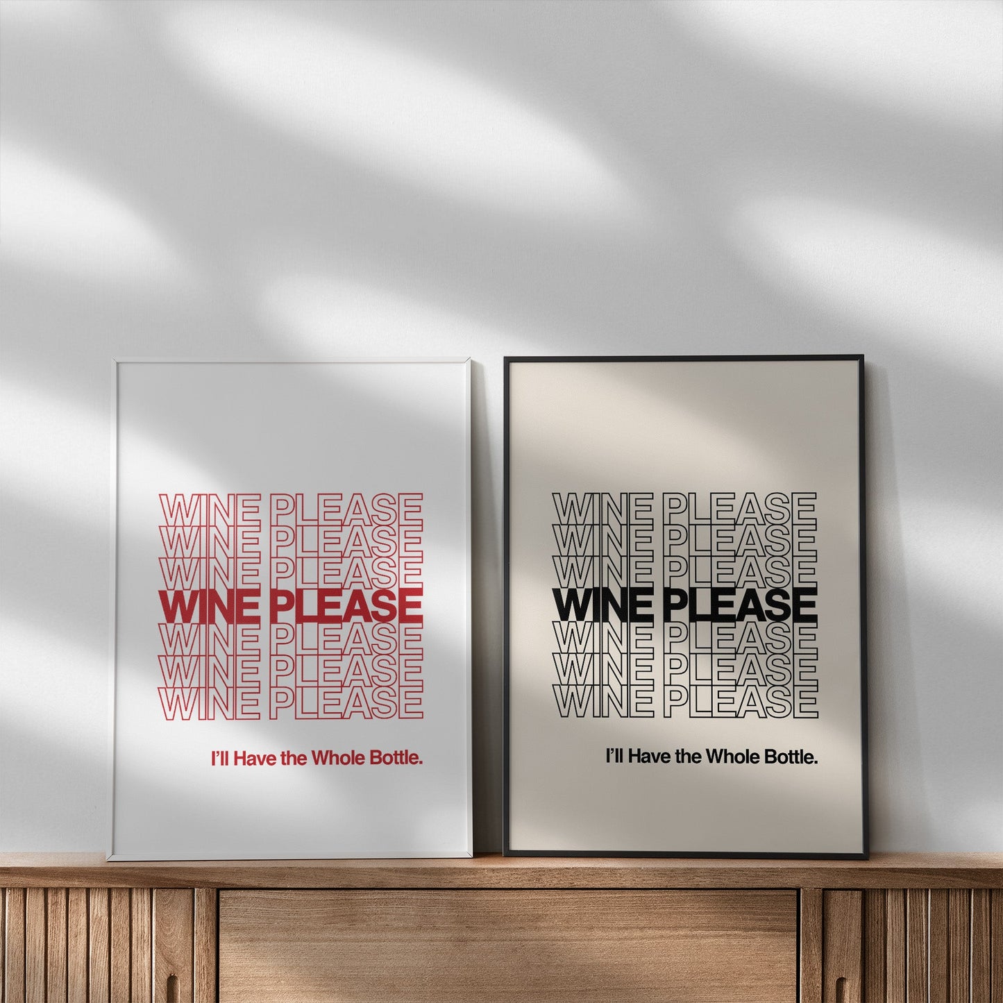 Wine Please Black Print - THE WALL SNOB