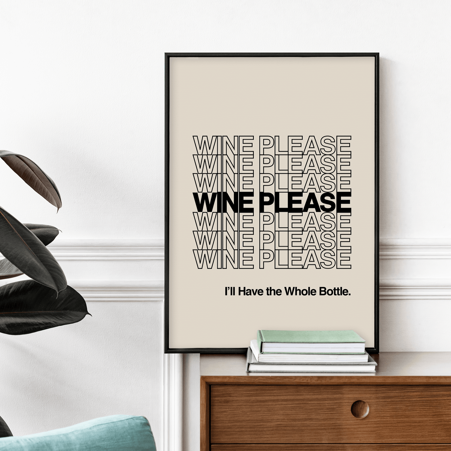 Wine Please Black Print - THE WALL SNOB